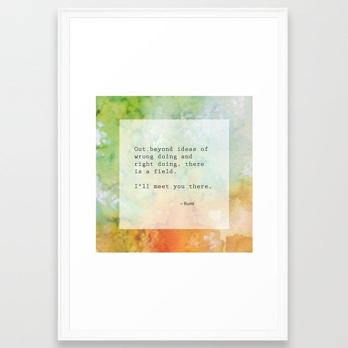 Meeting - Rumi Quote Watercolor Abstract Art Framed Art Print by Olivia Joy St Claire X  Modern Photograp - Scoop White - Large 24" x 36"-26x38 - Image 0