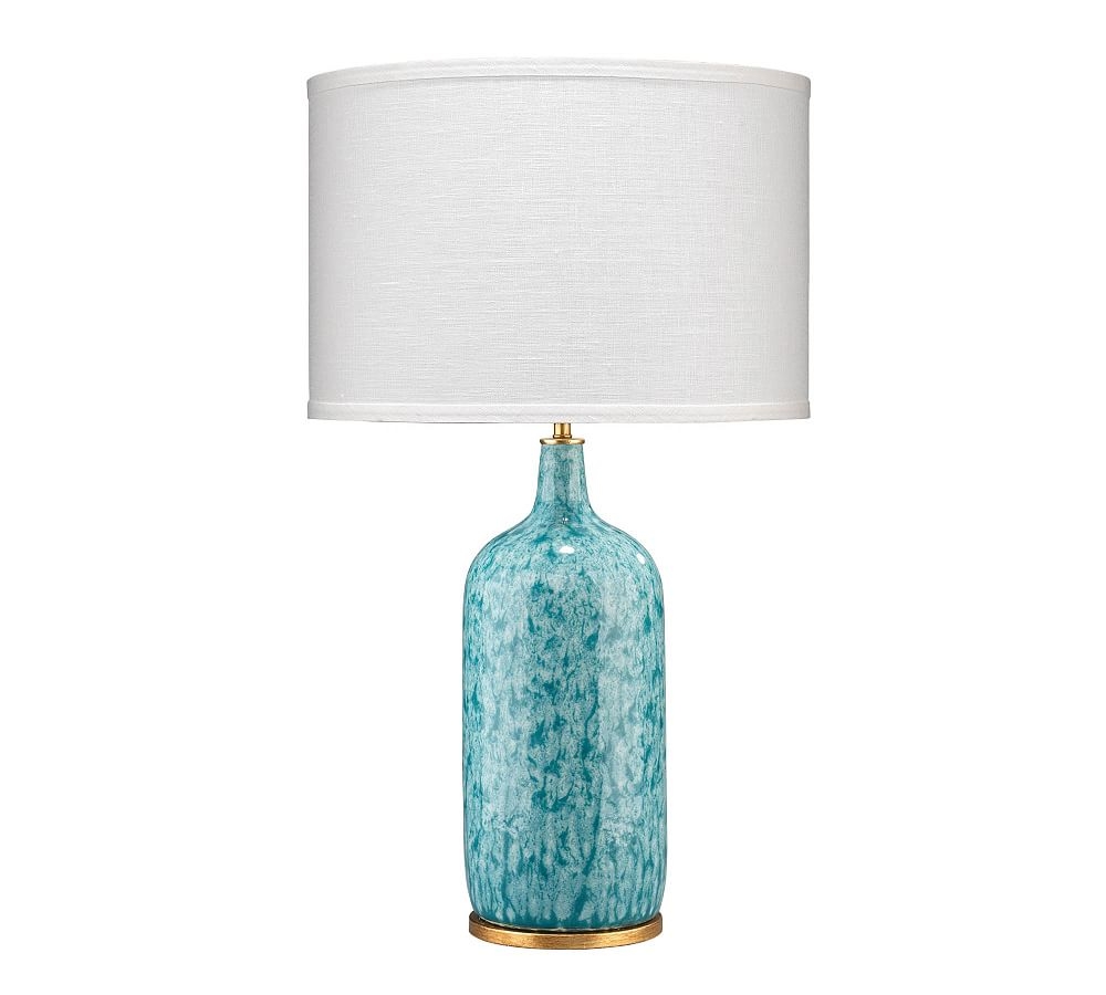 Albanu Ceramic Table Lamp, Blue &amp; Gold Leaf - Image 0