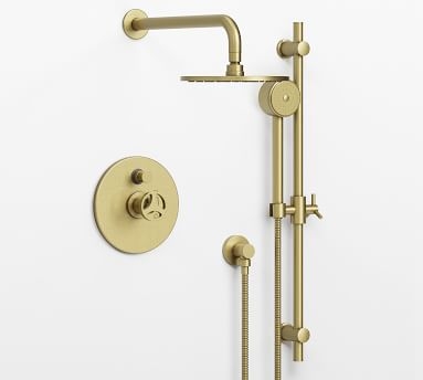 Tilden Pressure Balance Lever-Handle Shower With Hand-Held Shower, Polished Chrome - Image 2