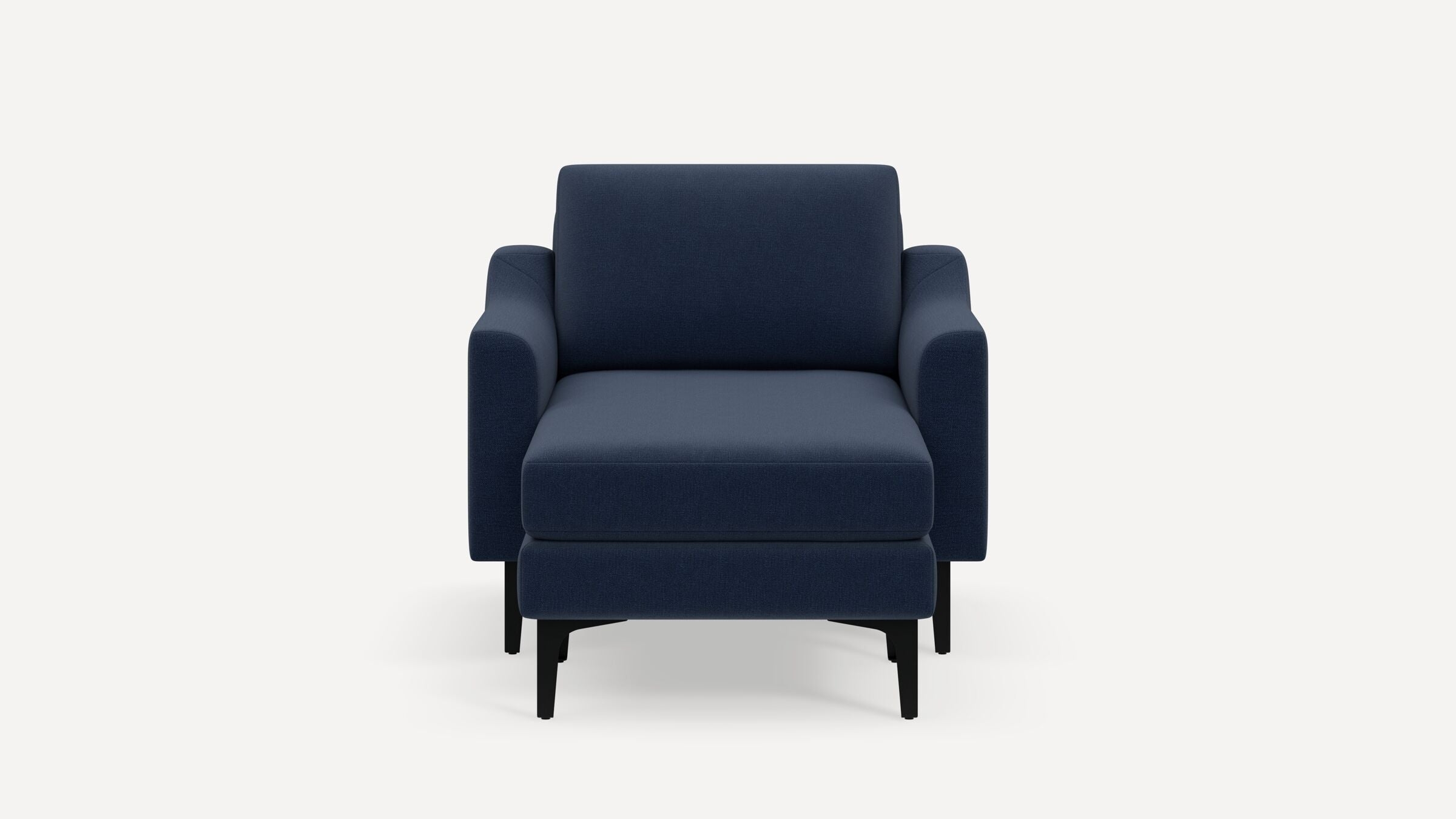 Nomad Armchair with Chaise - Navy Blue - Performance Flatweave / Black - Metal / Slope - Image 0