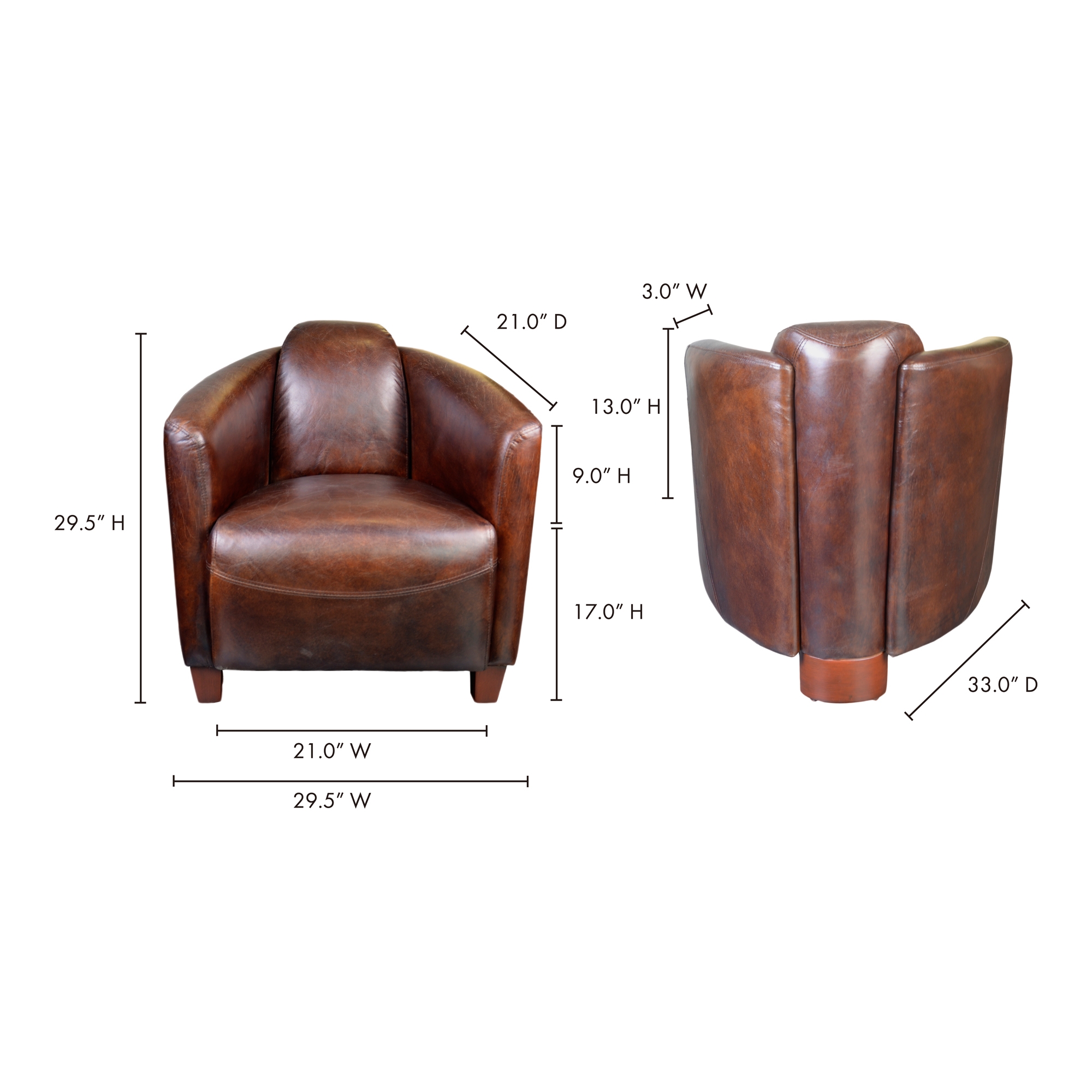 Salzburg Club Chair Dark Brown Leather - Image 4