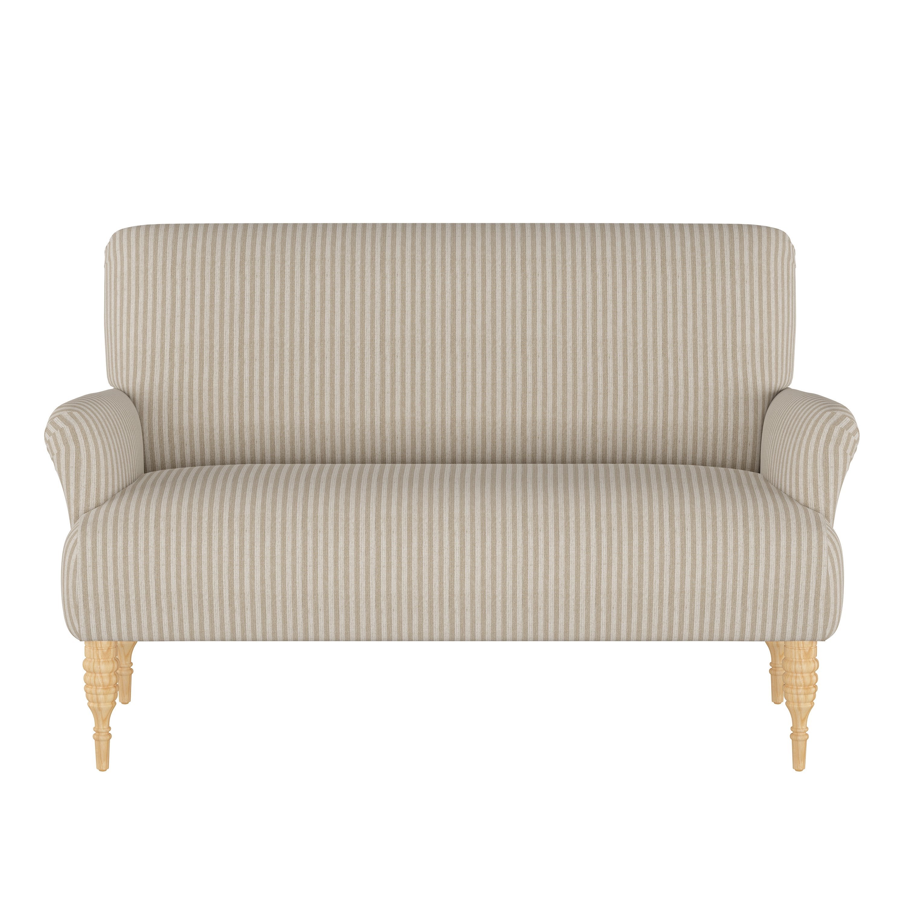 Nicola Settee in Scout Stripe Taupe - Image 1