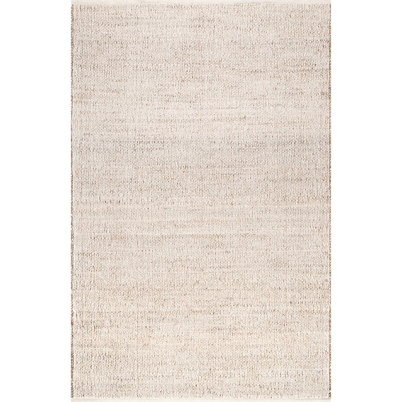 Helton Handmade Flatweave Beige Area Rug, 7'6" x 9'6" - Image 0