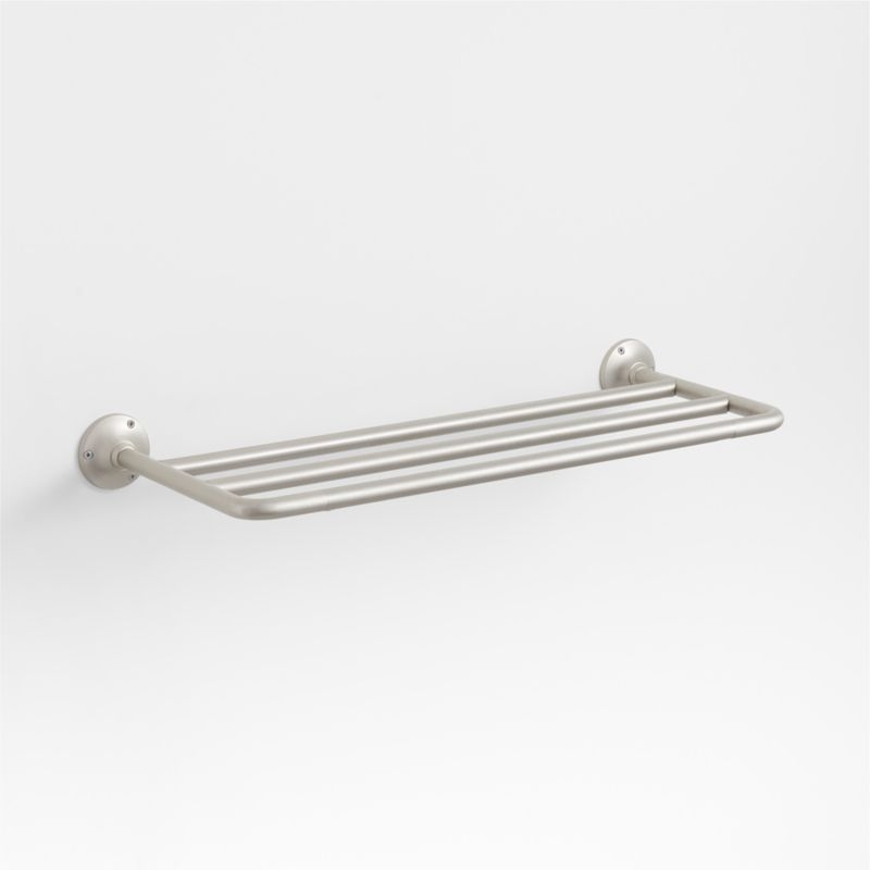 Classic Round Brushed Nickel Wall-Mounted Bathroom Towel Rack - Image 1