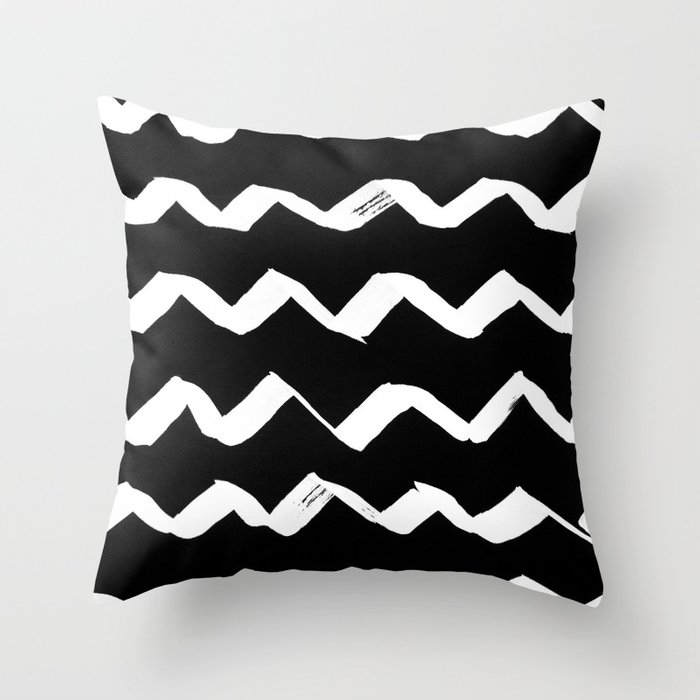Ink Chevron(invert) Throw Pillow by Georgiana Paraschiv - Cover (20" x 20") With Pillow Insert - Outdoor Pillow - Image 0