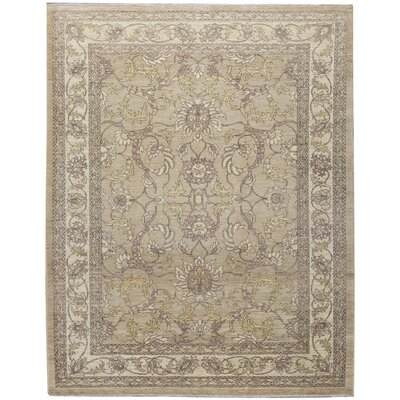 One-of-a-Kind Hand-Knotted Ivory 9'2" x 11'6" Wool Area Rug - Image 0