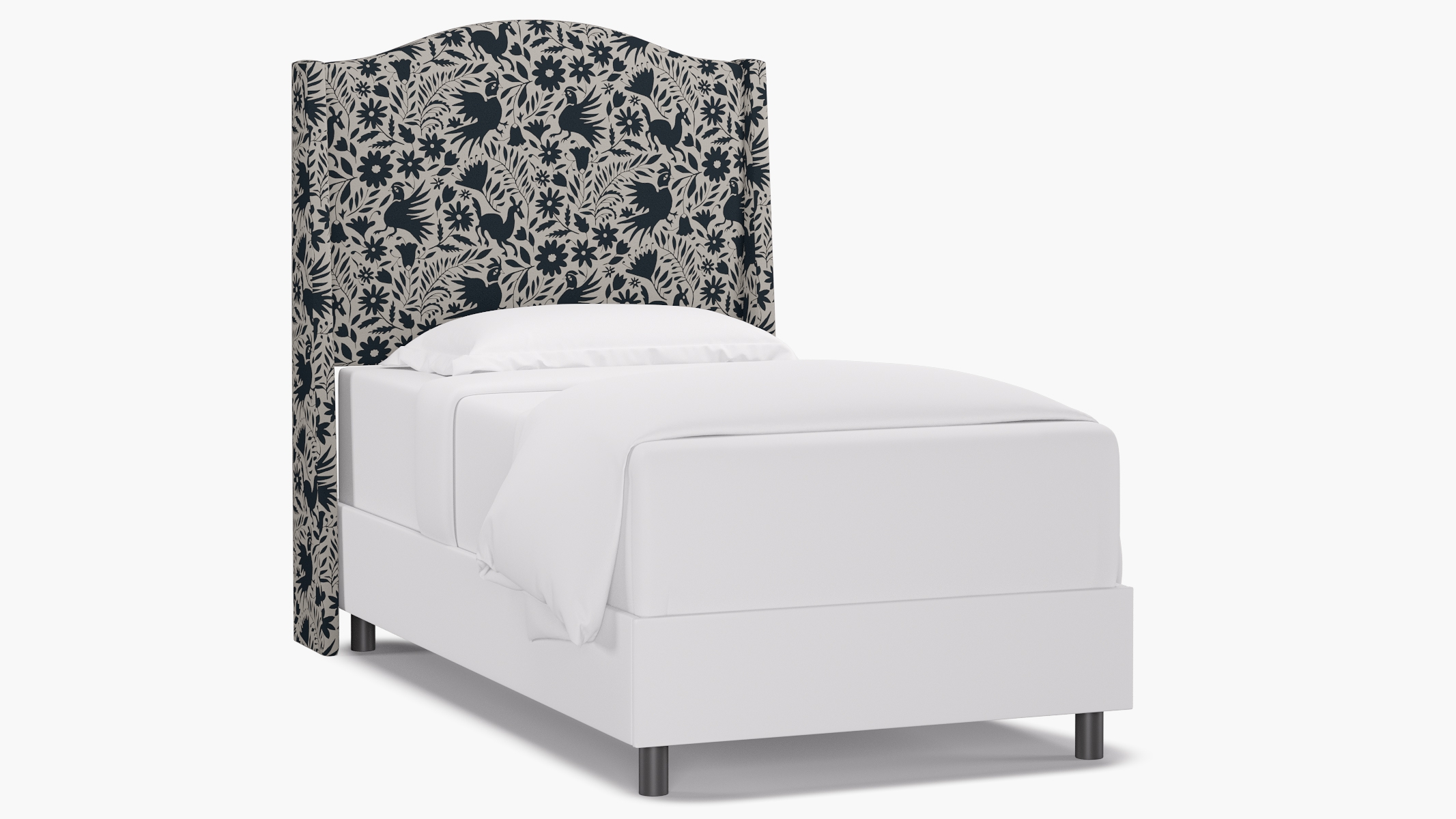 Classic Wingback Headboard, Ink Frida, Twin - Image 0