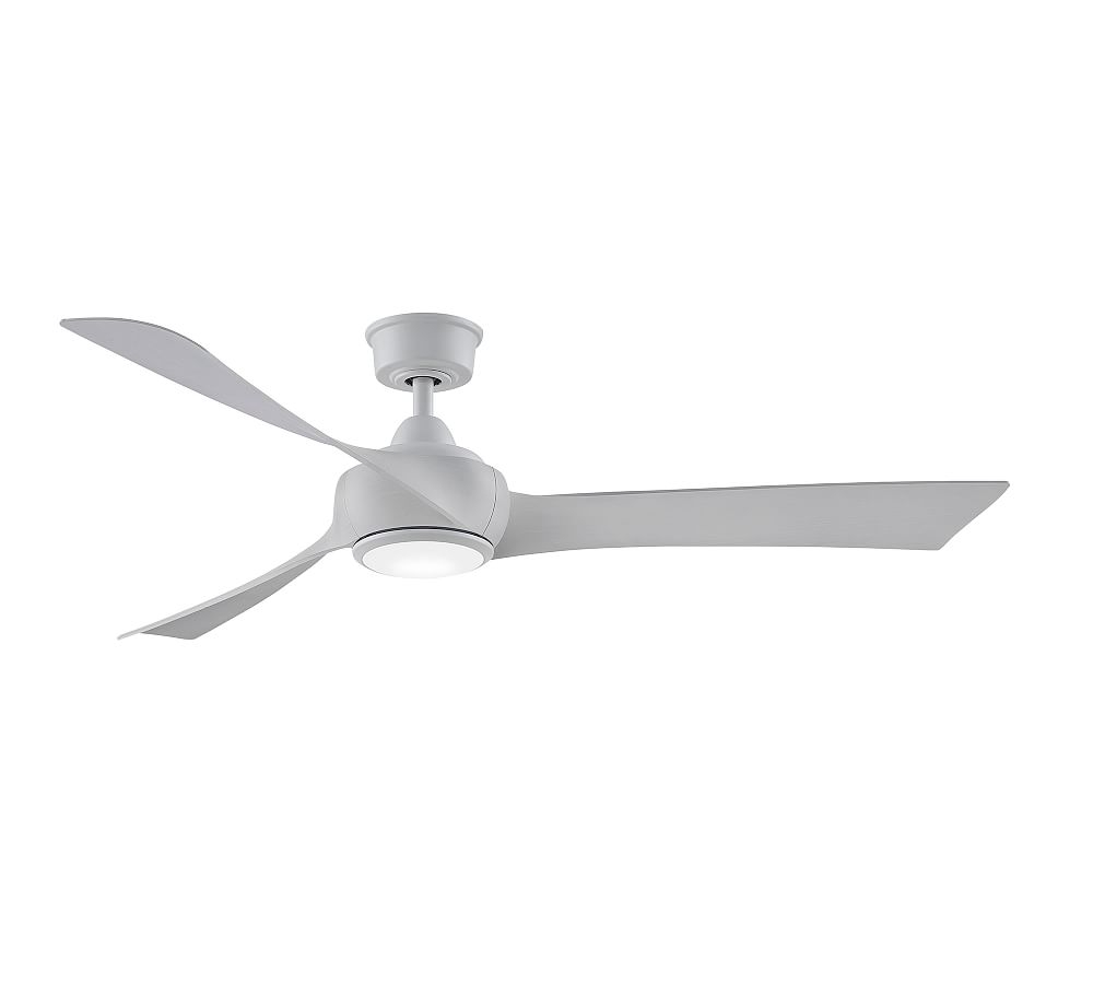 Wrap 60" Indoor/Outdoor Ceiling Fan With Led Light Kit, Matte White With White Washed Blades - Image 0