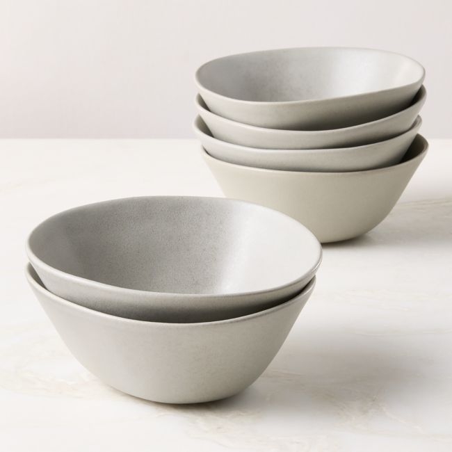 Selene Grey Stoneware Soup Bowls Set of 6 - Image 0