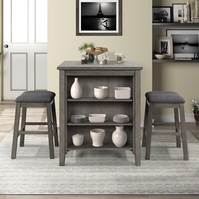3 Piece Dining Set With Padded Stools - Image 0