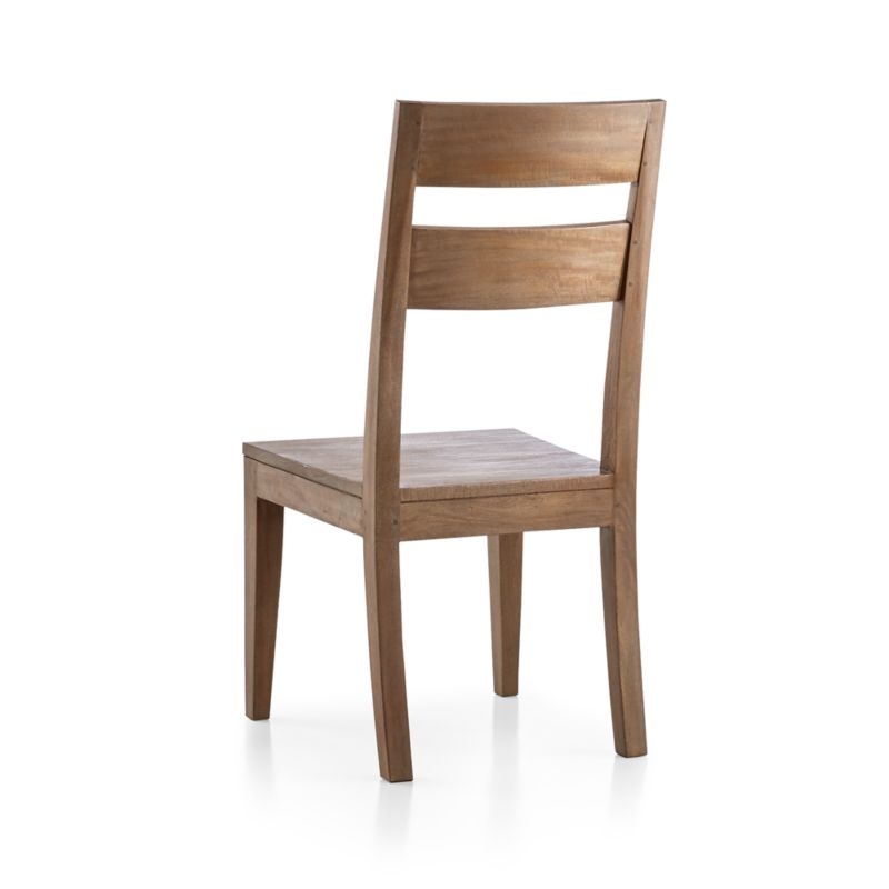 Basque Light Brown Wood Dining Side Chair with Natural Cushion - Image 6