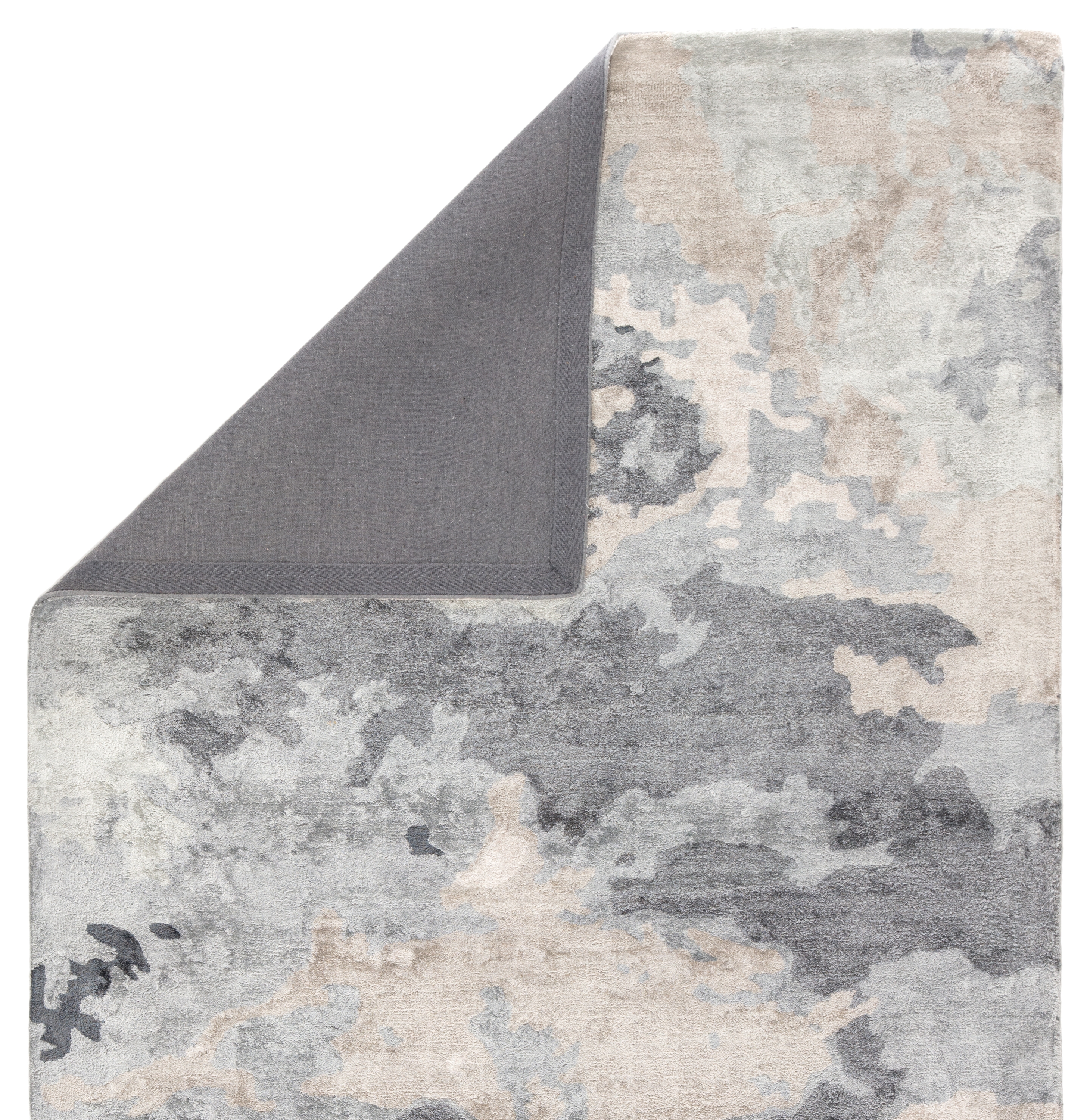 Glacier Handmade Abstract Gray/ Dark Blue Area Rug (8'X10') - Image 2