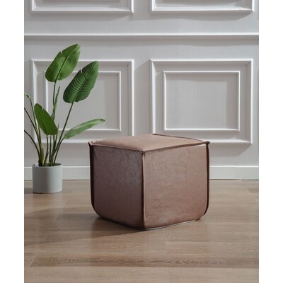 Vision Leather Pouf - Image 0