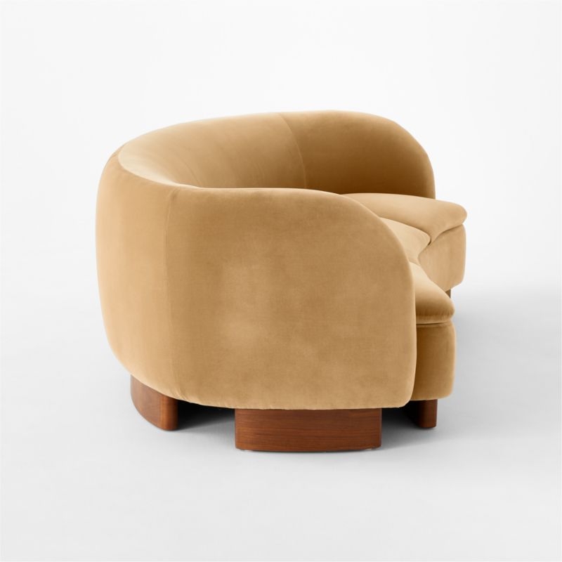 Muir Camel Velvet Curved Sofa by Lawson-Fenning - Image 4