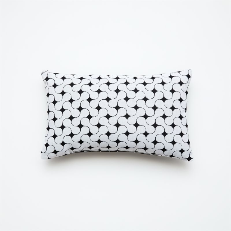 20"x12" Forme Black and White Outdoor Pillow - Image 2