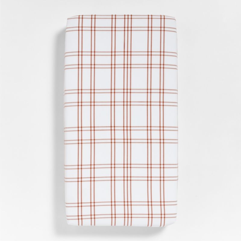 Stax Brown 100% Organic Cotton Baby Crib Fitted Sheet - Image 1