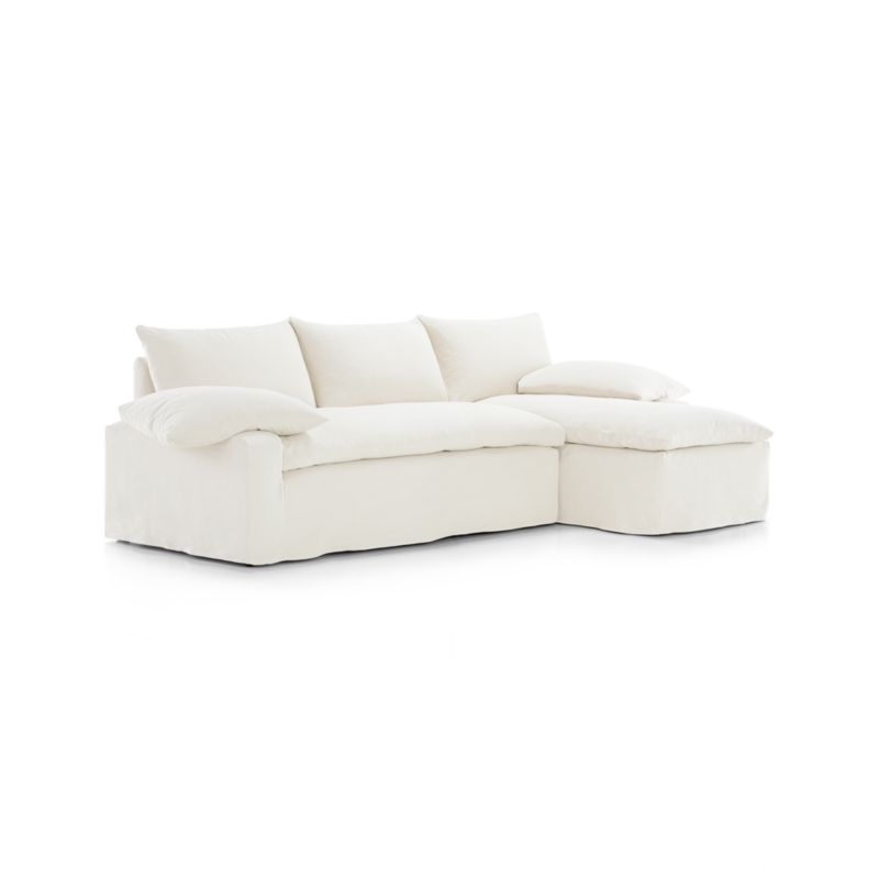 Ever Slipcovered 2-Piece Sectional Sofa with Right Arm Chaise by Leanne Ford - Image 1