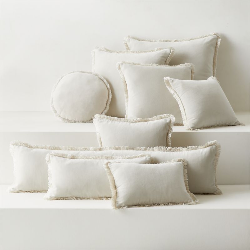 Bettie Warm White Velvet Throw Pillow Cover 20'' - Image 2
