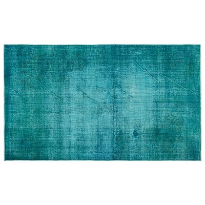 One-of-a-Kind Hand-Knotted 1960s Turkish Teal 6'5" x 10'10" Area Rug - Image 0