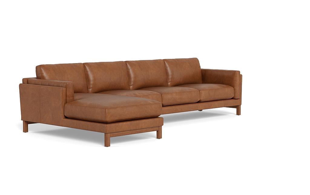 Gaby Leather 4-Seat Left Chaise Sectional - Image 1