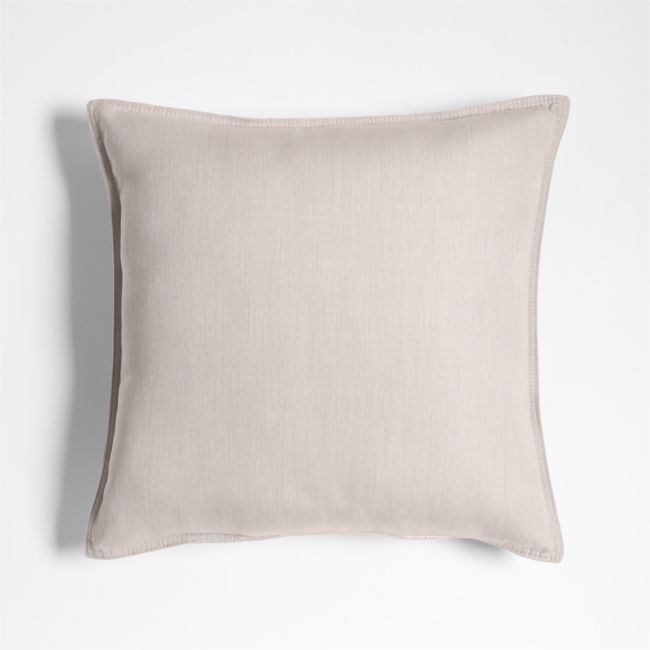 Sunbrella ® Canvas 20"x20" Flax Taupe Outdoor Throw Pillow - Image 0