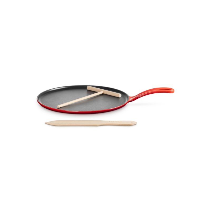 Le Creuset ® Heritage Traditional Round 10.25" Cerise Crepe Pan - Image 1