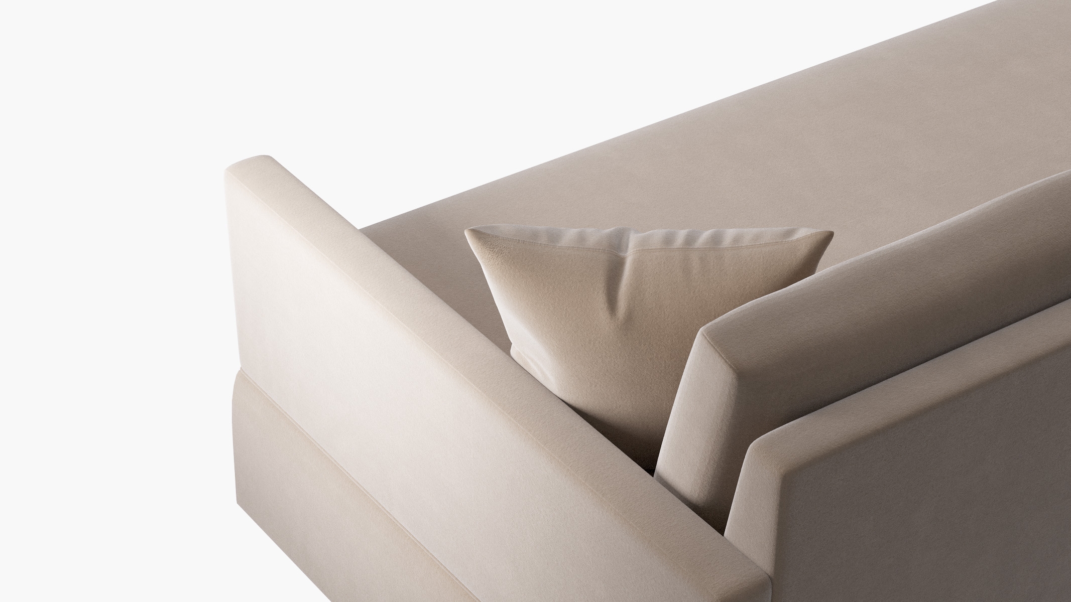 Skirted Track Arm Sofa, Oatmeal Luxe Velvet, Extra Deep (43") - Image 4