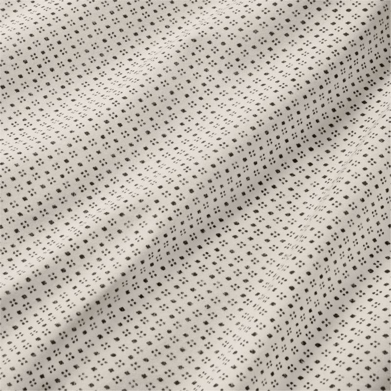 Favorite Washed Organic Cotton Natural Taupe and Midnight Navy Diamond Printed King Bed Sheet Set - Image 2