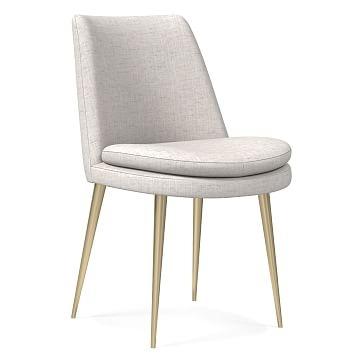 Finley Low Back Dining Chair,Individual, Performance Coastal Linen, White, Light Bronze - Image 0