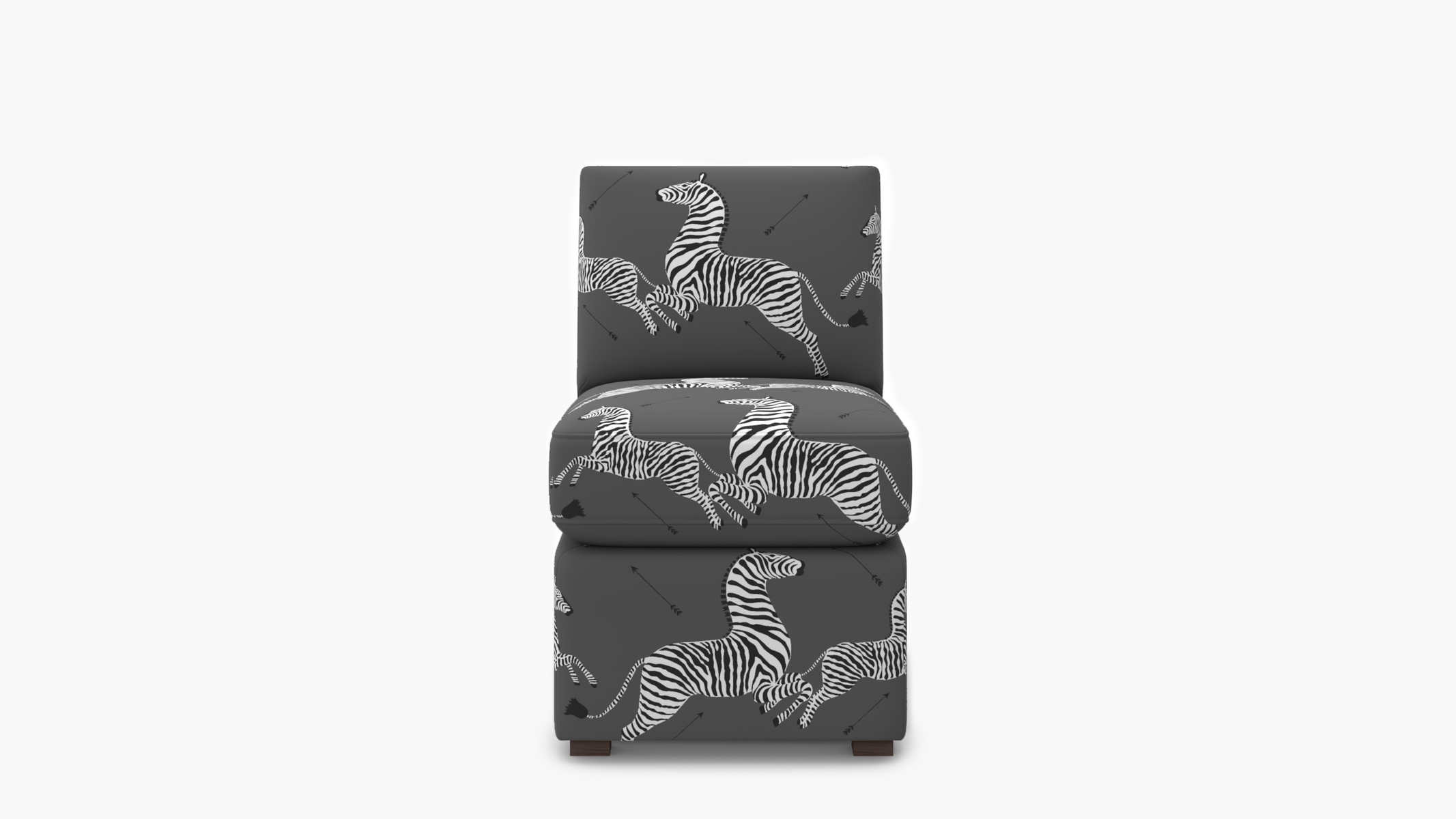 Petite Slipper Chair, Slate Zebra - Image 0