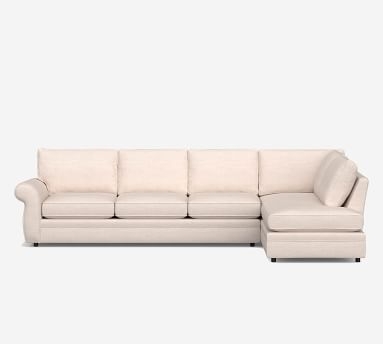 Pearce Roll Arm Upholstered Right Loveseat Return Bumper Sectional, Down Blend Wrapped Cushions, Performance Boucle Oatmeal - Image 1