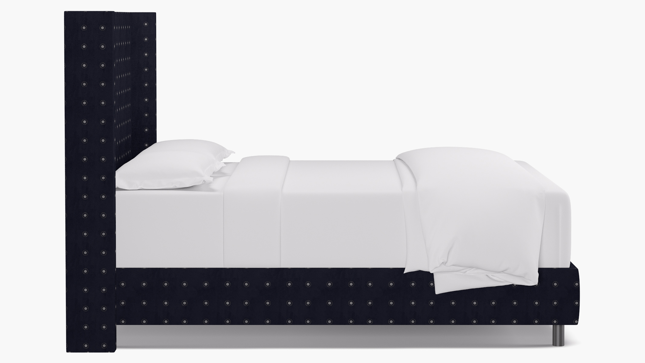 Modern Wingback Bed, Muki Dot, Queen - Image 2