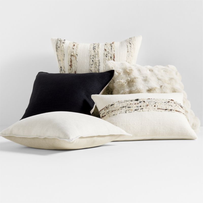 Bozeman Wool Blend 23x23 Arctic Ivory Throw Pillow Cover - Image 1
