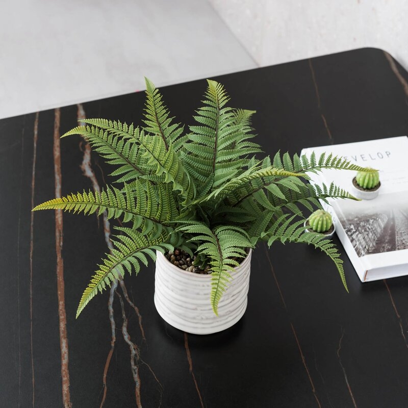 11" Artificial Fern Plant in Pot - Image 2