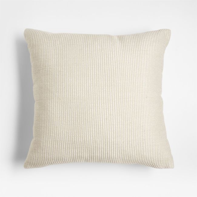Calm Beige 20x20 Soft Textured Indoor/Outdoor Throw Pillow - Image 0