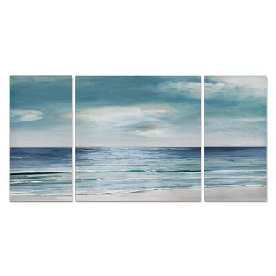 A Premium 'Blue Silver Shore' Painting Multi-Piece Image on Canvas - Image 0