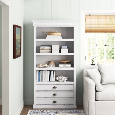 Sorrento 74.8" H x 39.37" W Solid Wood Standard Bookcase - Image 0