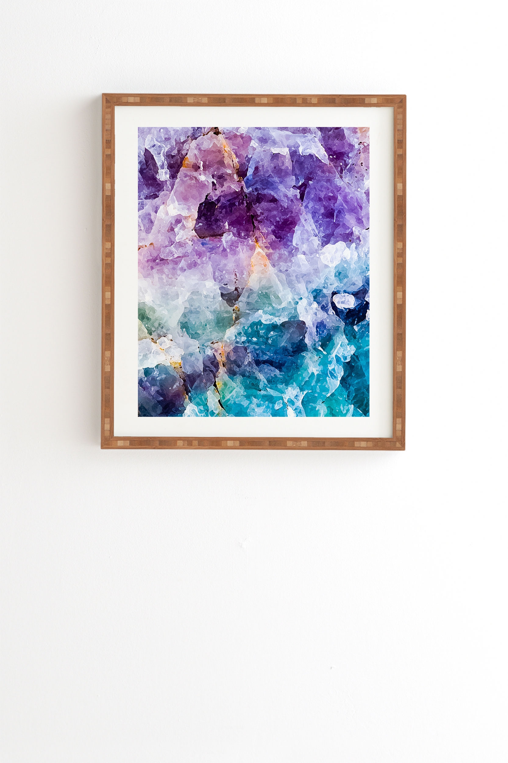 Multicolor Quartz Texture by Marta Barragan Camarasa - Framed Wall Art Bamboo 19" x 22.4" - Image 0