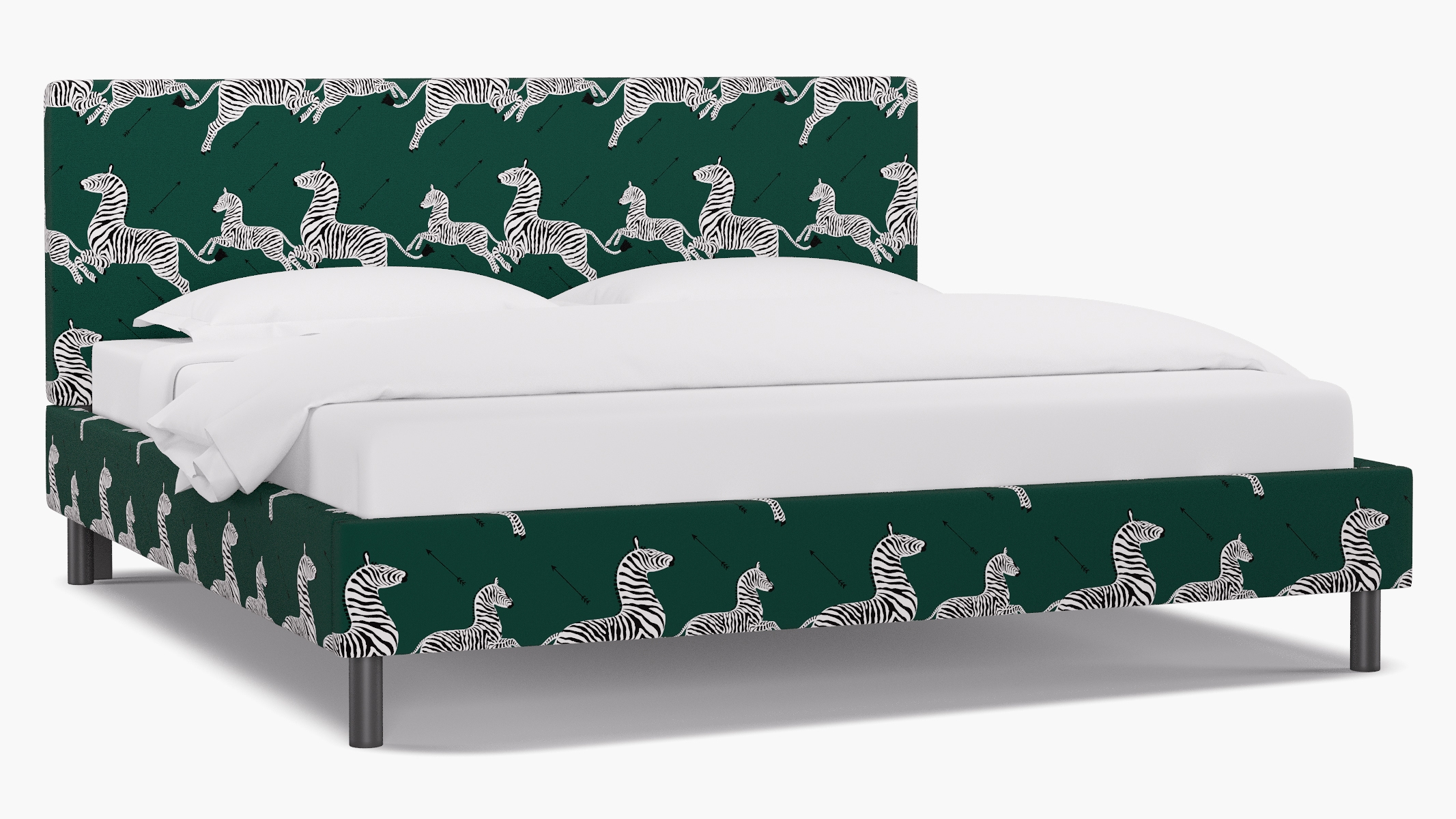 Tailored Platform Bed, Emerald Zebra, King - Image 1
