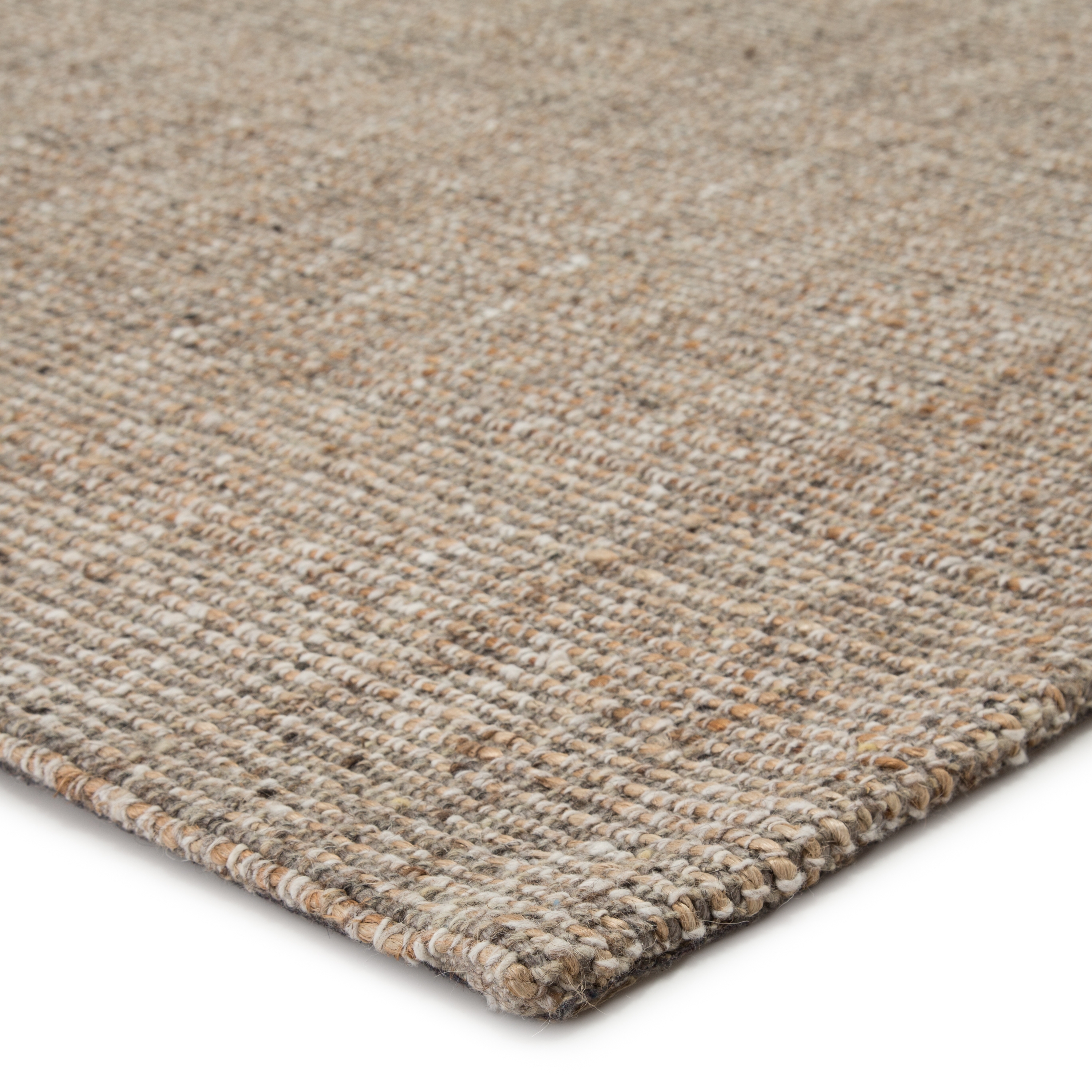 Sutton Natural Solid Tan/ Black Area Rug (5'X8') - Image 1