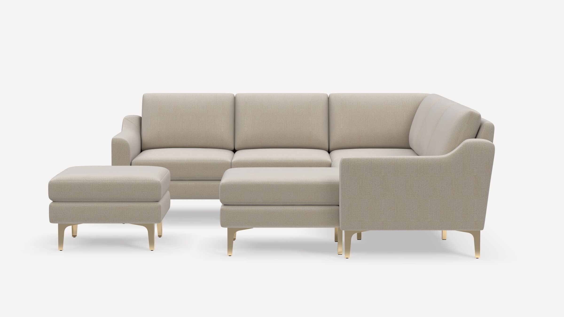 Nomad 5-Seat Corner Sectional with Chaise and Ottoman - Georgia Clay - Performance Chenille / Brass - Metal / Slope - Image 0
