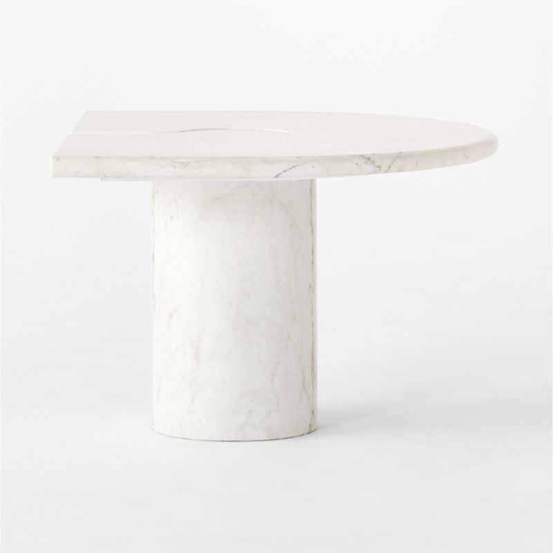 Liguria Rounded White Marble Side Table with White Marble Base by Gianfranco Frattini - Image 4