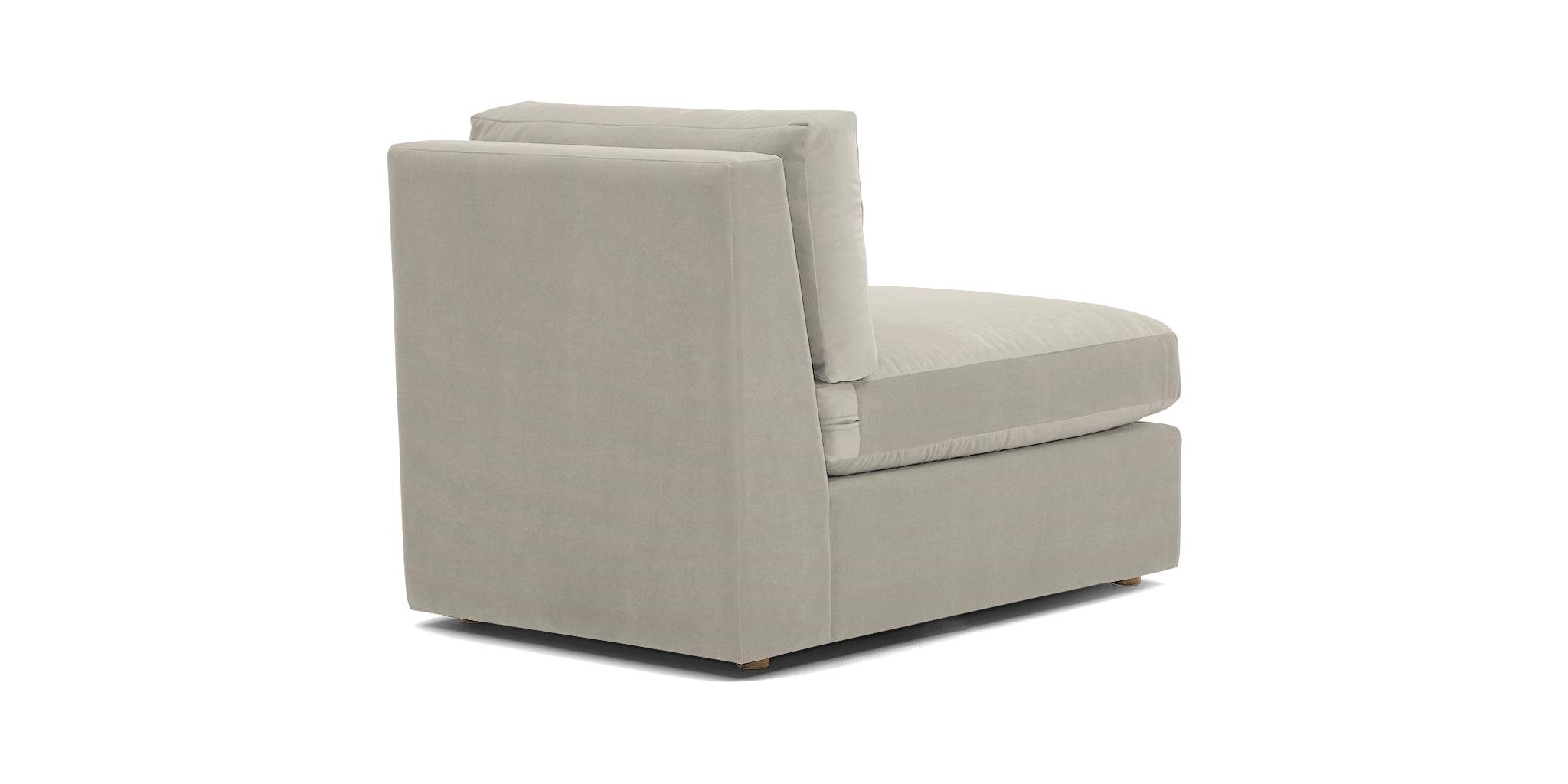White Daya Mid Century Modern Armless Chair - Bloke Cotton - Image 3