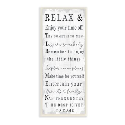 Relax And Enjoy Retirement Phrases Self-Care Message - Image 0