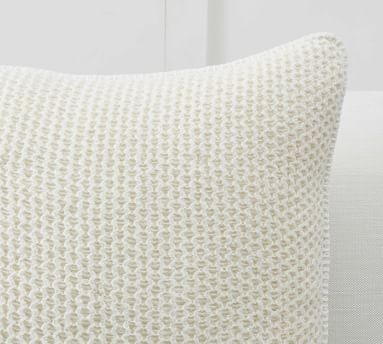 Thermal Sherpa Back Knit Pillow Cover, 24 x 24", Ivory - Image 3