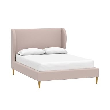 Wren Wingback Bed, Full, Lustre Velvet Dusty Blush, IDS - Image 0