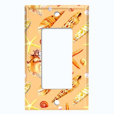 Metal Light Switch Plate Outlet Cover (Star Fish Sea Shell Orange Conch  - Single Rocker) - Image 0