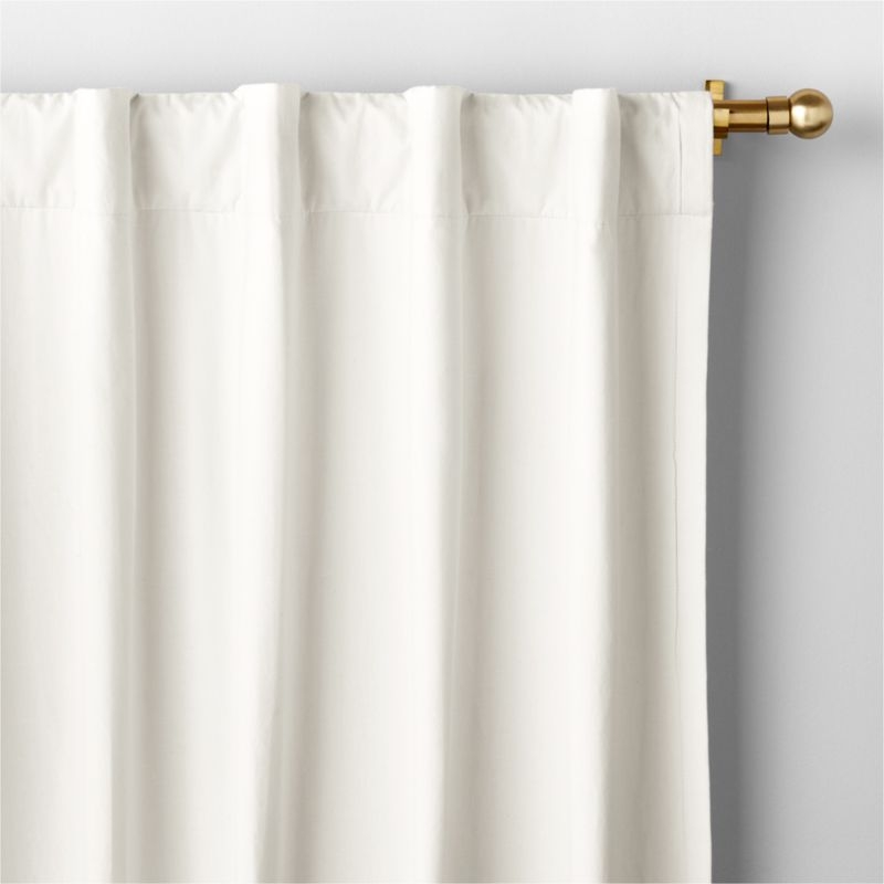 Pampas Ivory Embroidered Stitch Organic Cotton Blackout Curtain Panel 44"x96" - Image 1