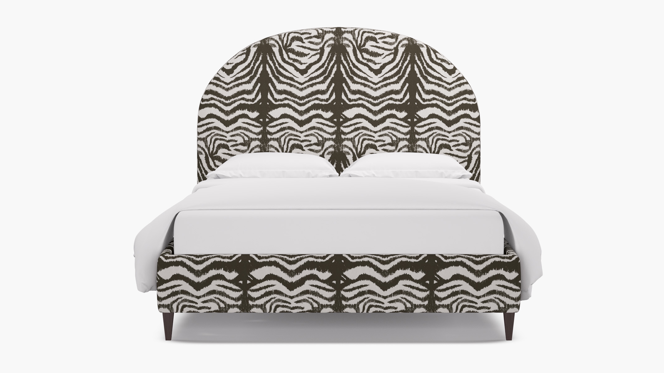 Demilune Bed, Zebra, Espresso Square Tapered Leg, King - Image 0