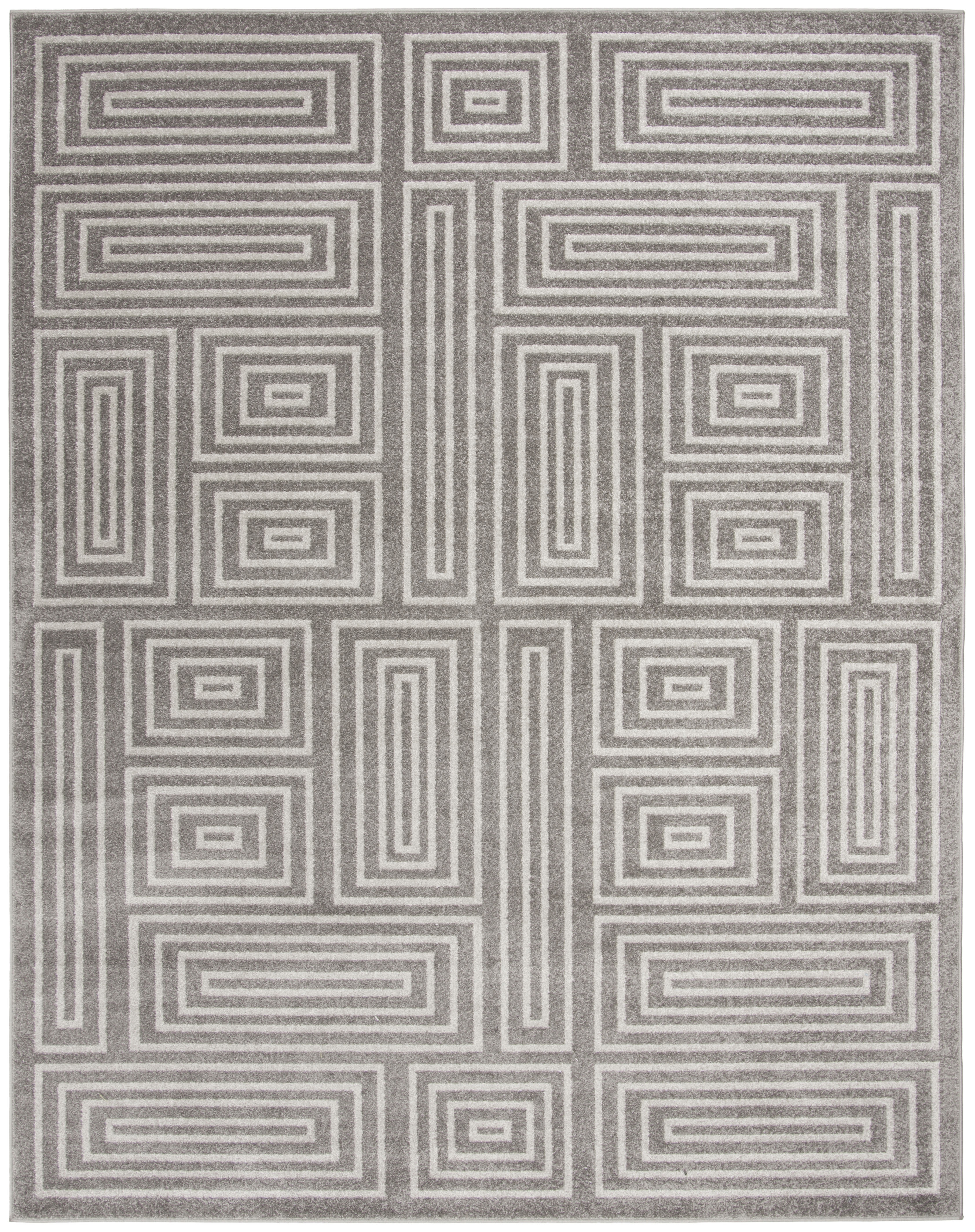 Arlo Home Indoor/Outdoor Woven Area Rug, AMT430C, Grey/Ivory,  4' X 6' - Image 0